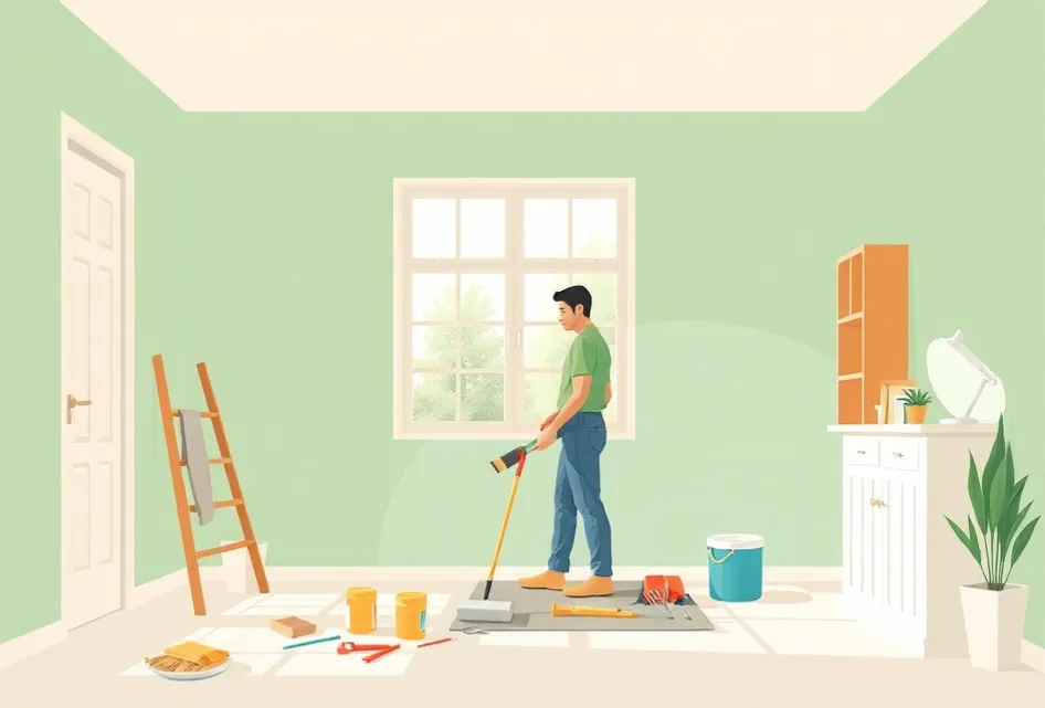 Intérieur rénové après travaux de peinture à Héricourt
