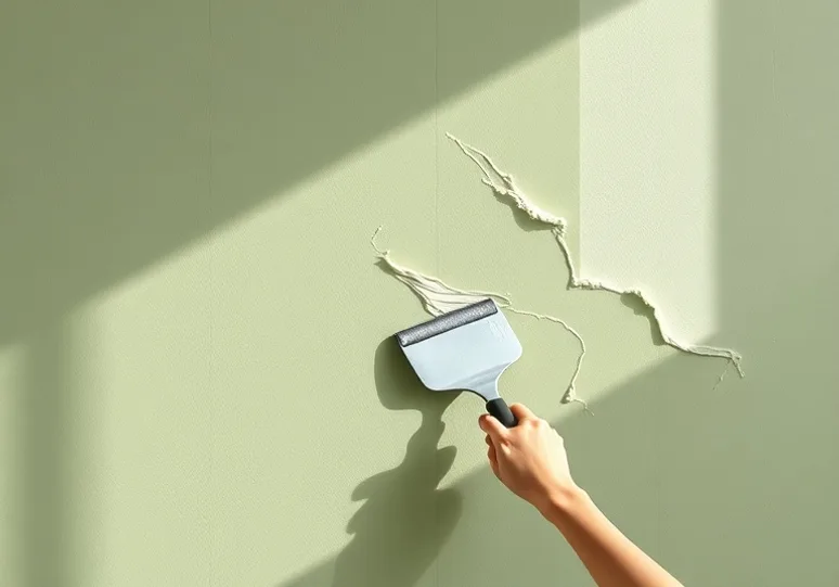 Application d'un enduit décoratif à la lisseuse sur un mur